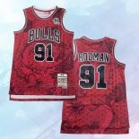 Camiseta Chicago Bulls Dennis Rodman NO 91 Asian Heritage Throwback 1997-98 Rojo