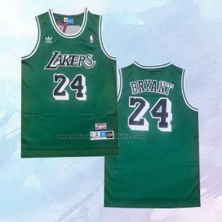 Camiseta Los Angeles Lakers Kobe Bryant NO 24 Retro Verde