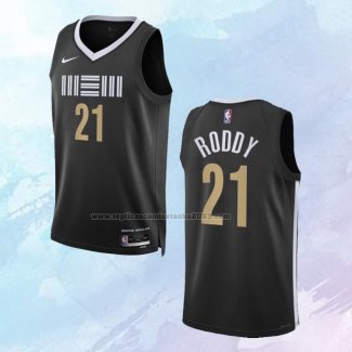 Camiseta Memphis Grizzlies David Roddy NO 21 Ciudad 2023-24 Negro