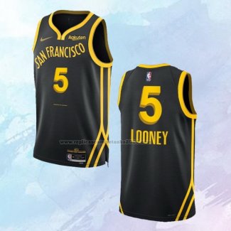 Camiseta Golden State Warriors Kevon Looney NO 5 Ciudad 2023-24 Negro