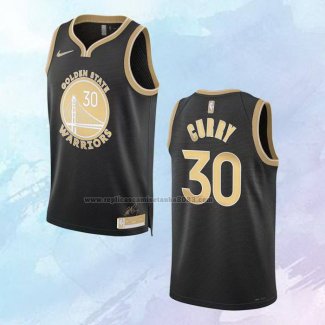 Camiseta Golden State Warriors Stephen Curry NO 30 Select Series Oro Negro