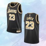 Camiseta Los Angeles Lakers LeBron James NO 23 Select Series Oro Negro