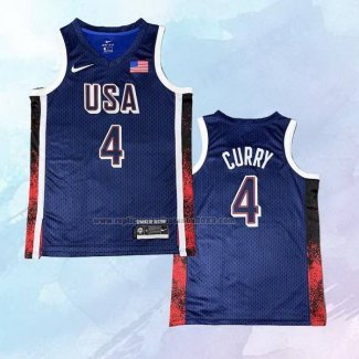 Camiseta USA 2025 Stephen Curry NO 4 Azul