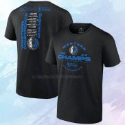 Camiseta Manga Corta Dallas Mavericks 2024 Eastern Conference Champions Jump Ball Roster Negro