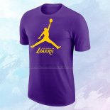 Camiseta Manga Corta Los Angeles Lakers Essential Jumpman Violeta