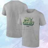 Camiseta Manga Corta Milwaukee Bucks 2024 NBA Playoffs Gris