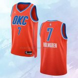 Camiseta Oklahoma City Thunder Chet Holmgren NO 7 Statement Naranja