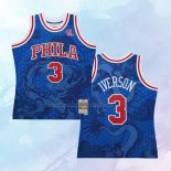 Camiseta Philadelphia 76ers Allen Iverson NO 3 Asian Heritage Throwback 1996-97 Azul