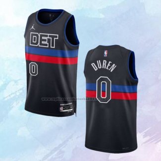 NO 0 Jalen Duren Camiseta Detroit Pistons Statement Negro 2022-23