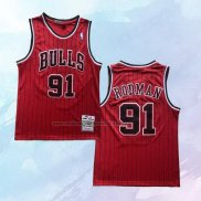 Camiseta Chicago Bulls Dennis Rodman NO 91 Mitchell & Ness 1996-97 Rojo