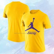 Camiseta Manga Corta Los Angeles Lakers Essential Jumpman Amarillo