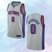 NO 0 Andre Drummond Camiseta Detroit Pistons Statement Gris