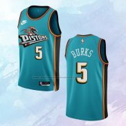 NO 5 Alec Burks Camiseta Detroit Pistons Classic Verde 2022-23