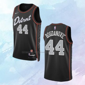 Camiseta Detroit Pistons Bojan Bogdanovic NO 44 Ciudad 2023-24 Negro