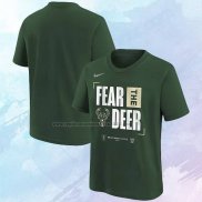 Camiseta Manga Corta Milwaukee Bucks 2024 NBA Playoffs Mantra Verde