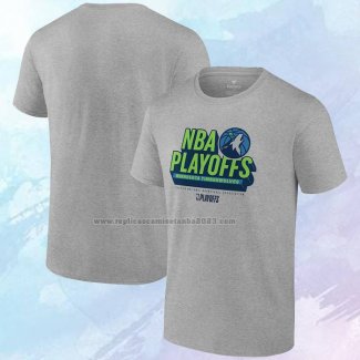 Camiseta Manga Corta Minnesota Timberwolves 2024 NBA Playoffs Gris