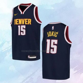 Camiseta Nino Denver Nuggets Nikola Jokic NO 15 Icon 2020-21 Azul