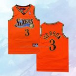 Camiseta Philadelphia 76ers Allen Iverson NO 3 Retro Naranja