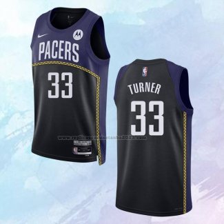 Camiseta Indiana Pacers Myles Turner NO 33 Ciudad 2022-23 Azul