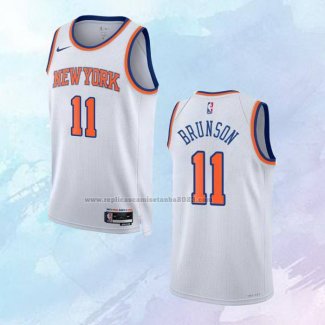 Camiseta New York Knicks Jalen Brunson NO 11 Association 2022-23 Blanco