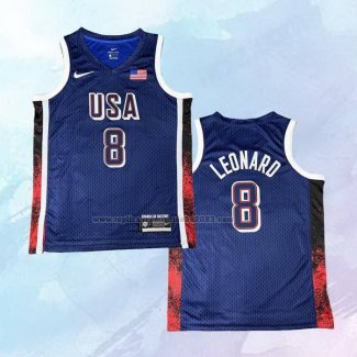 Camiseta USA 2025 Kawhi Leonard NO 8 Azul