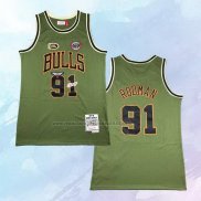 Camiseta Chicago Bulls Dennis Rodman NO 91 Mitchell & Ness 1997-98 Verde