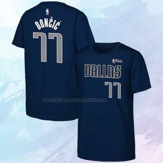 Camiseta Manga Corta Dallas Mavericks Luka Doncic 2024 NBA Finals Azul