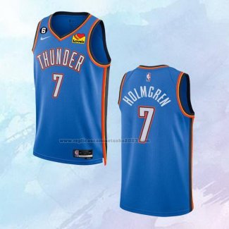 Camiseta Oklahoma City Thunder Chet Holmgren NO 7 Icon Azul