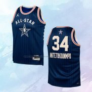 Camiseta Nino All Star 2024 Milwaukee Bucks Giannis Antetokounmpo NO 34 Azul