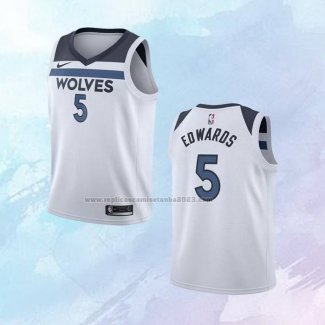 Camiseta Nino Minnesota Timberwolves Anthony Edwards NO 5 Association 2022-23 Blanco