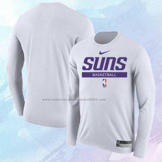 Camiseta Manga Larga Phoenix Suns Practice Performance 2022-23 Blanco