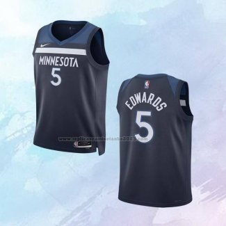 Camiseta Nino Minnesota Timberwolves Anthony Edwards NO 5 Icon Azul