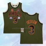 Camiseta Philadelphia 76Ers Allen Iverson NO 3 Mitchell & Ness 1996-97 Verde