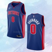 NO 0 Andre Drummond Camiseta Detroit Pistons Icon Azul