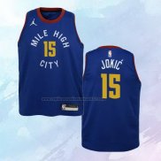 Camiseta Nino Denver Nuggets Nikola Jokic NO 15 Statement Azul