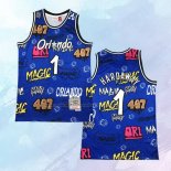 Camiseta Orlando Magic Penny Hardaway NO 1 Slap Sticker Mitchell & Ness 1994-95 Azul